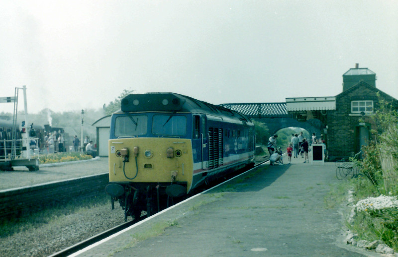 50034 stopped in Platform 1 at Quainton during a 1990 open day