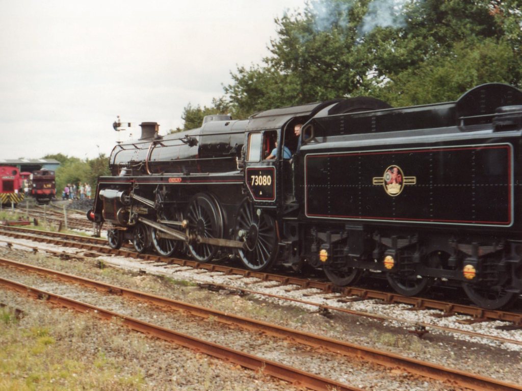 Merlin on a train at Quainton