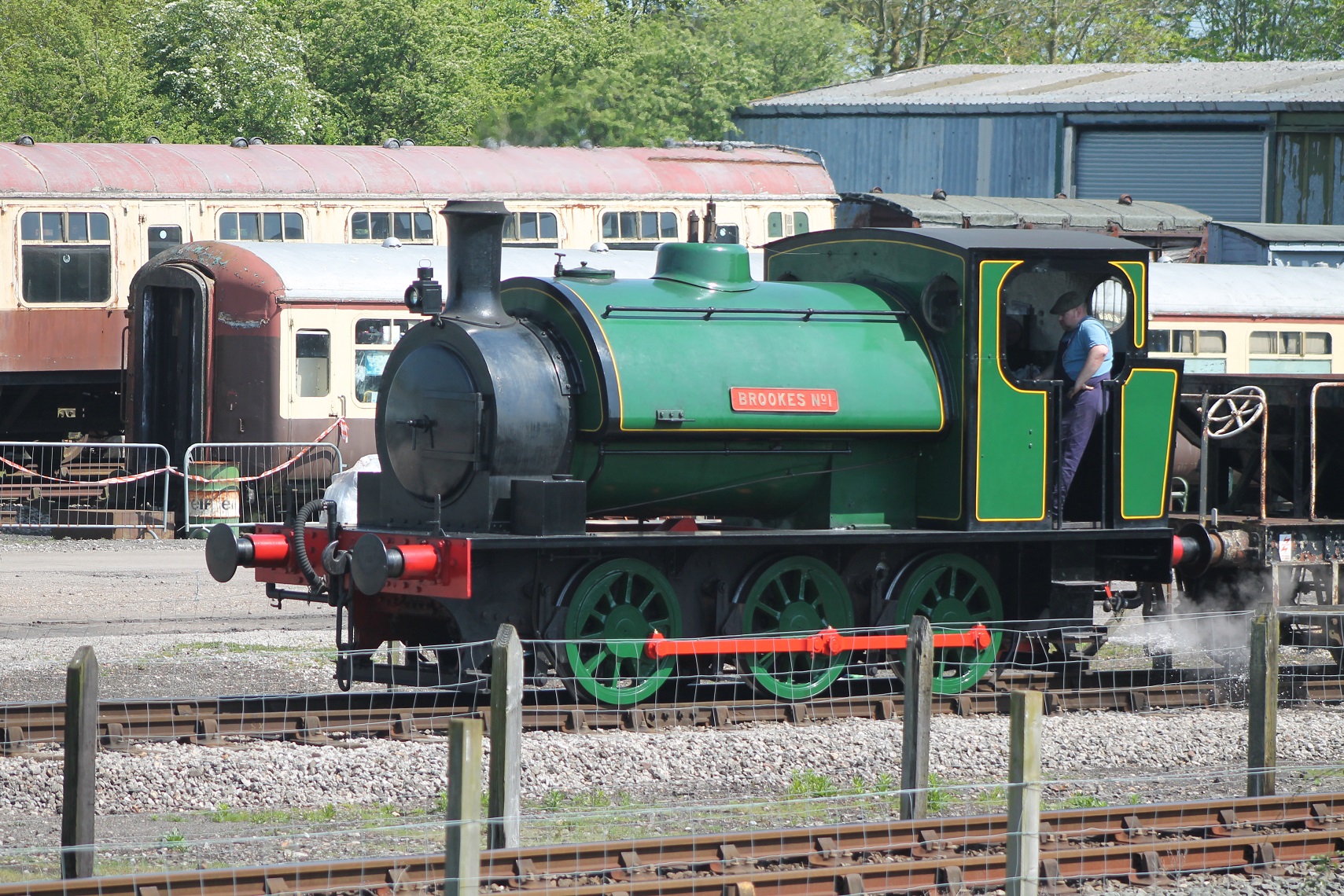 Brooks No. 1 in Quainton's Upyard during the May 2018 Steam Gala