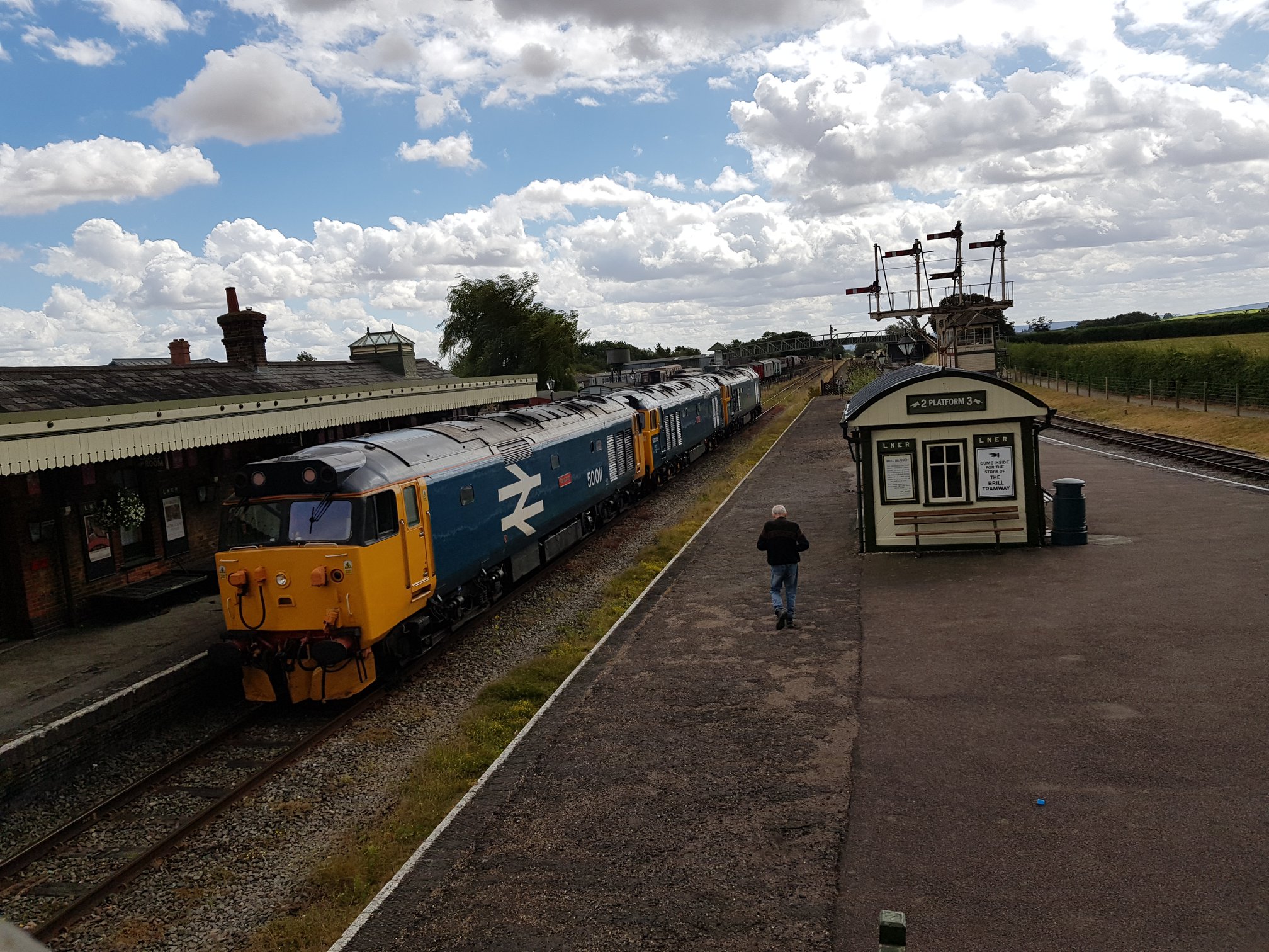 Three Class 50s in Platform 1 at Quainton