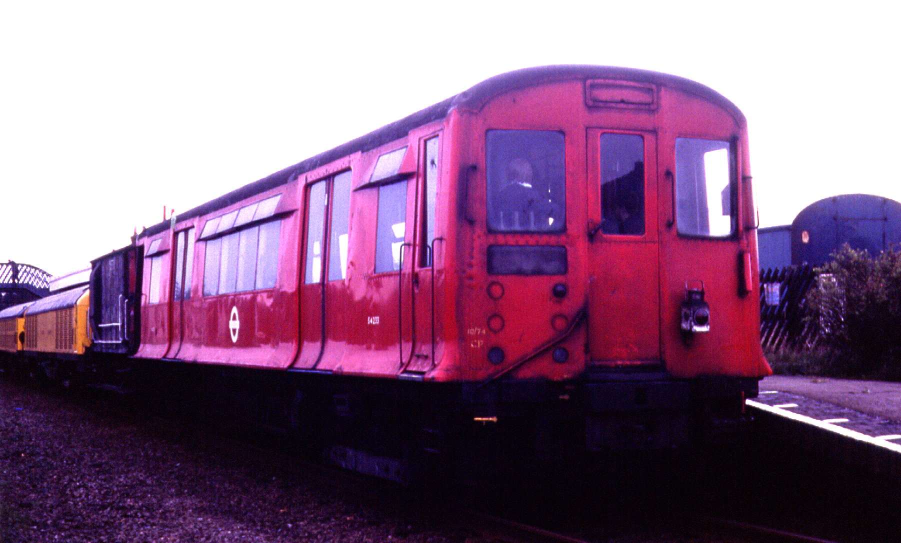 CP Car No. 54233 hauled into Quainton by two LT battery locos