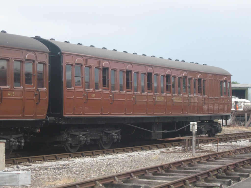 Dreadnought Metropolitan Railway Seven Compartment Third No. 427 in Quainton's Up Yard