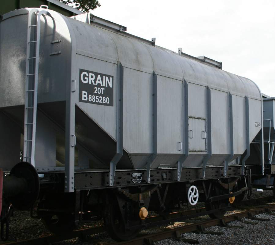 Restored Grain Hopper stabled in the Down Yard