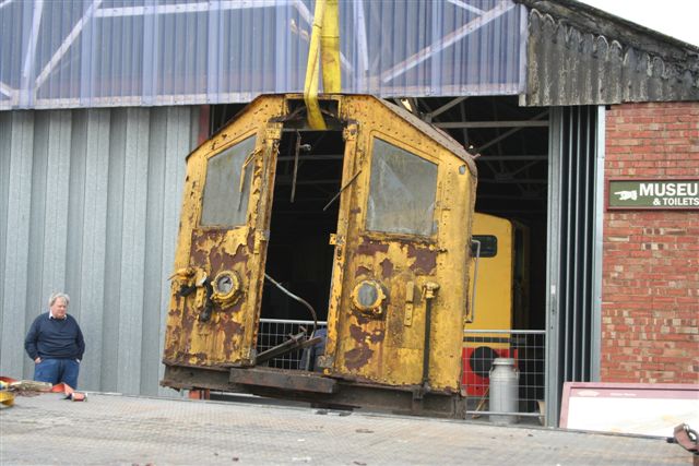 London Transport Sleet loco cab being offloaded London Transport Sleet loco cab being offloaded