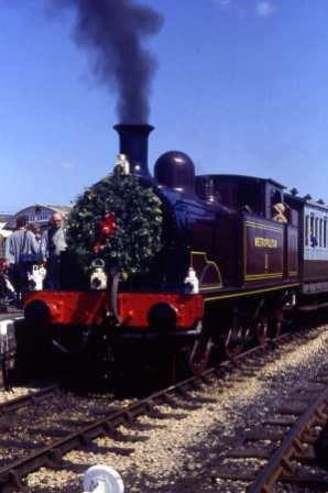 Met. No. 1 at its Easter 1985 relaunch with Don Estelle on the footplate