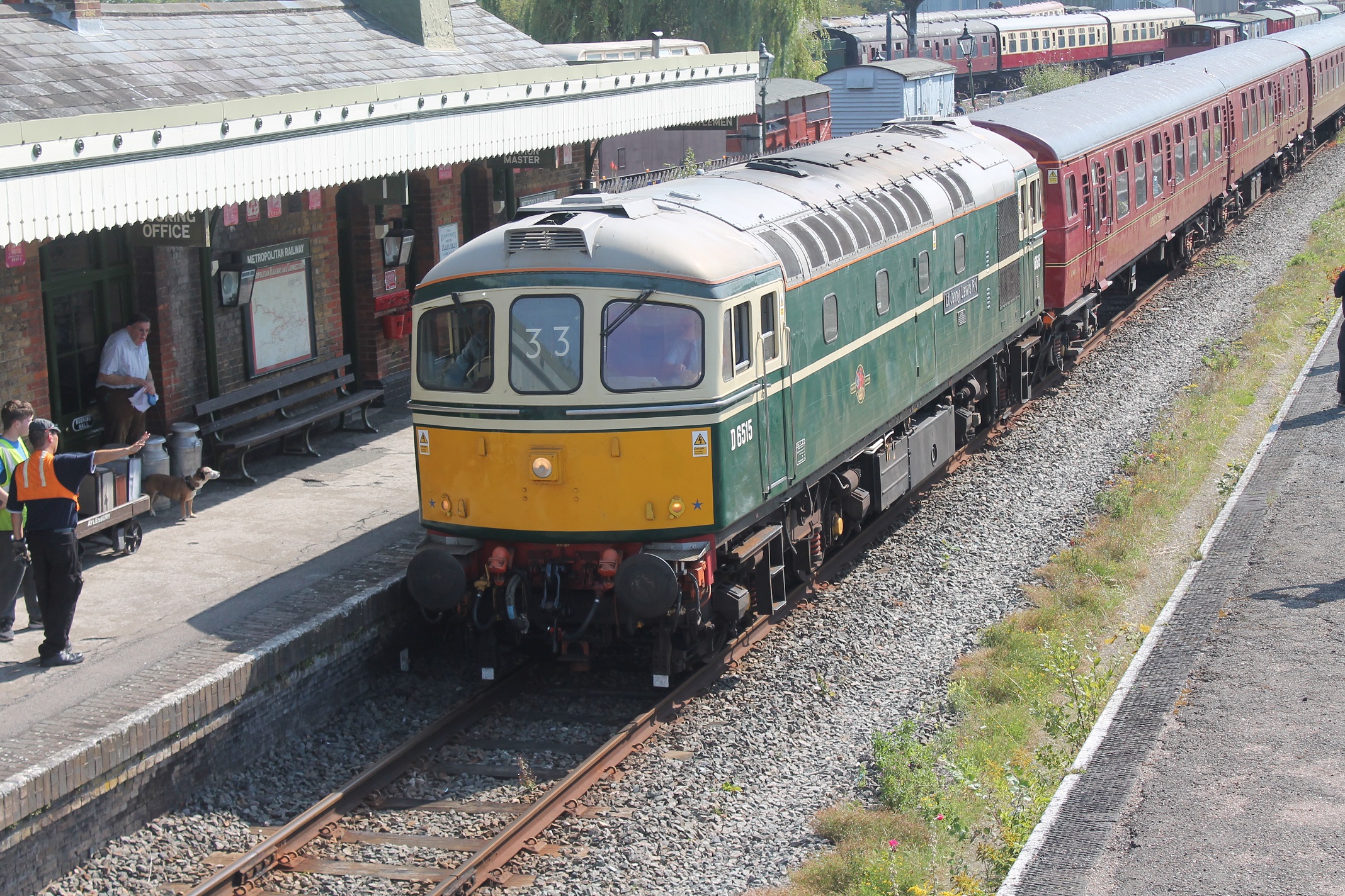 D6515 Lt Jenny Lewis RN at head of Metroland and Quainton Tour on Sunday 25th August 2019 at Quainton