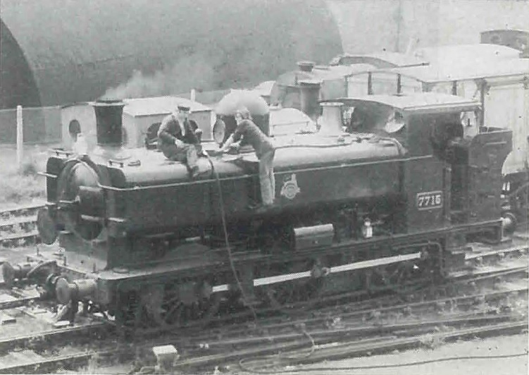 0-6-0 pannier tank No 7715 in the down yard