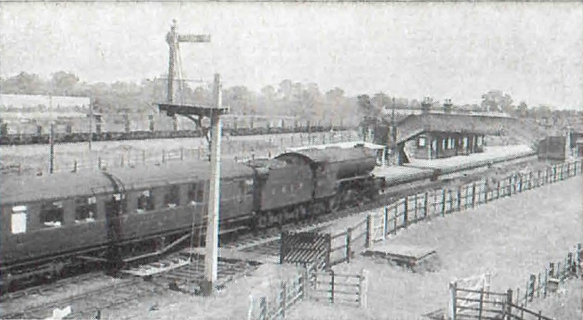 Taken 7th July 1946 depicting LNER locomotive No. 4888 pulling a Marylebone train approaching the station