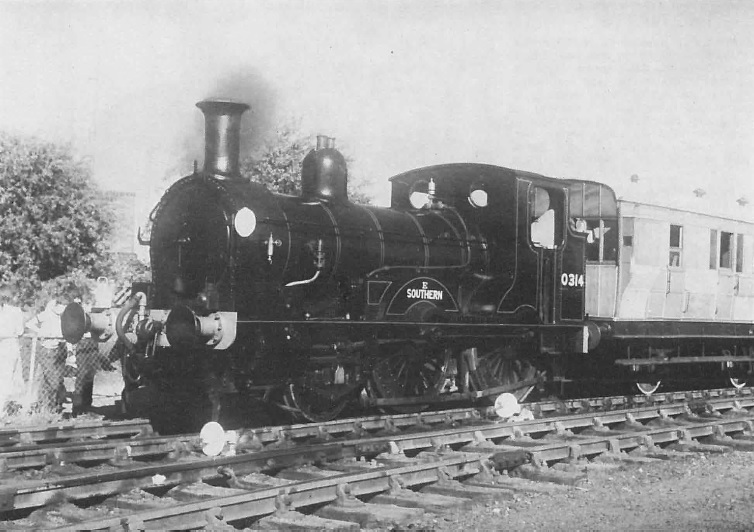 2-4-0 well tank No. 0314 and Great Northern 6 wheeled coach