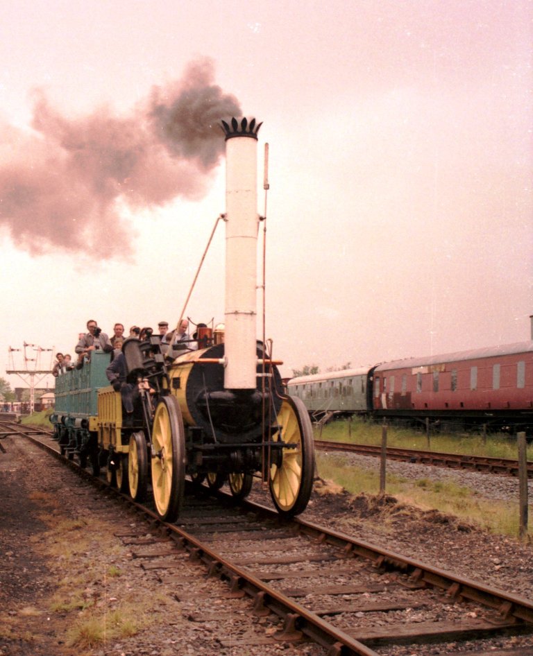 Rocket on a demonstration train in the Down Yard