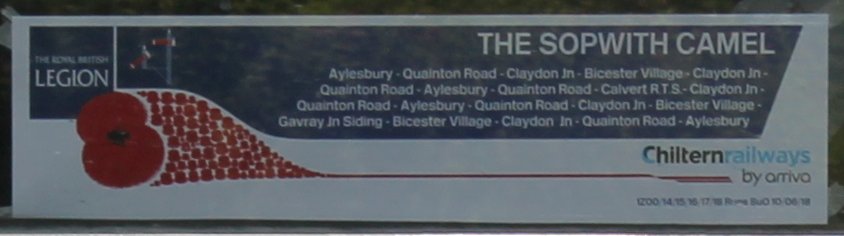 Route Details of The Sopwith Camel Railtour