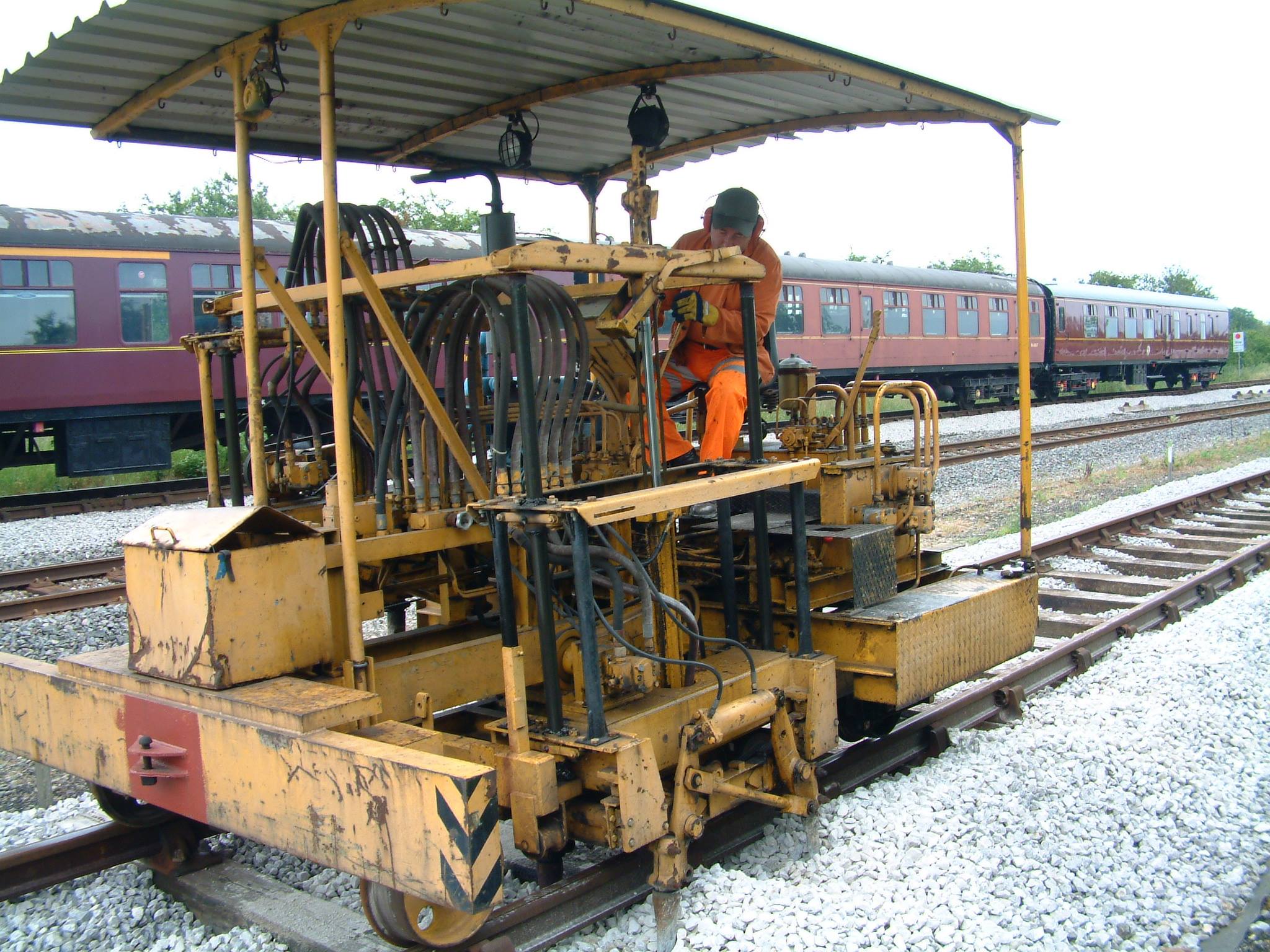Tamping Machine in use in Down Yard Track